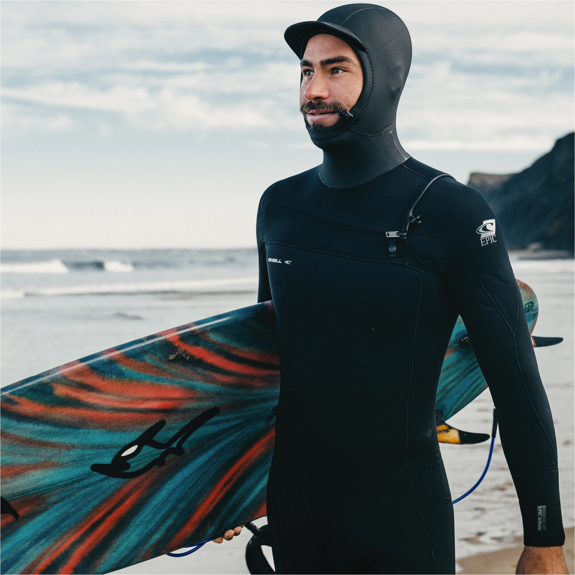 2026 O'Neill Mens Epic 6/4mm Chest Zip Hooded Wetsuit 5649 - Black